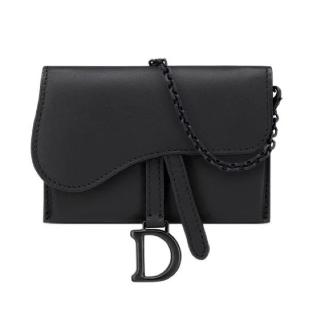 Dior Ultra Matte Calfskin Nano Saddle Chain Pouch